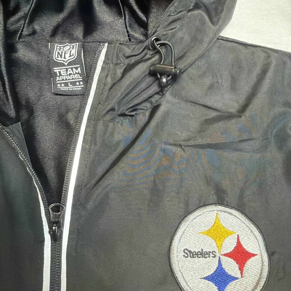 Pittsburgh Steelers NFL Team Apparel 1/4 Zip Windbreaker Mens L 90s Color Block - Picture 3 of 7